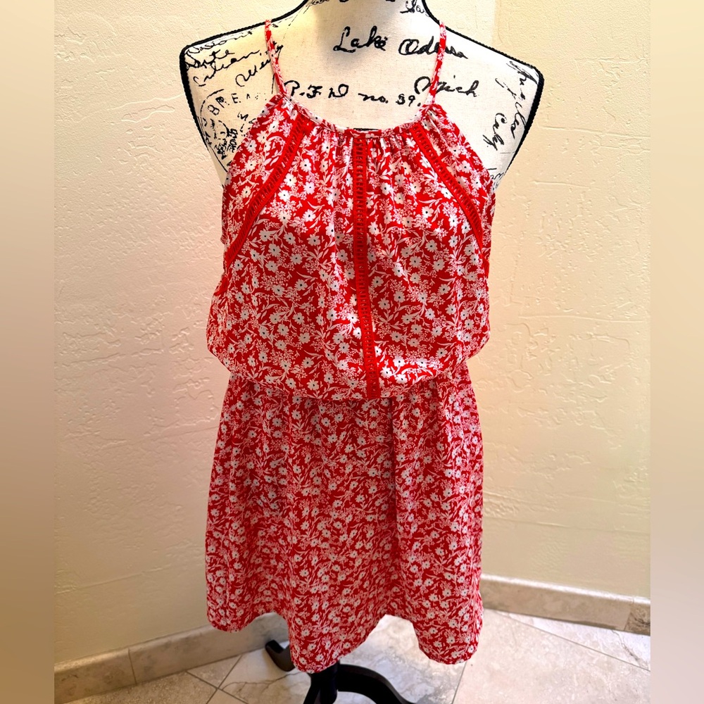 Collective Concepts Bright Orange & white  Summer Dress Size S